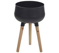 Beliani Elevated Plant Pot Agros 30 Cm Metal Black