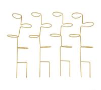 Metal Plant Stake for Indoor Climbing Plants - Rust-Resistant Iron Support Frame, 12.6 x 4.3 Inches, 4-Pack, Gold or Black - Elegant Garden & Houseplant Stand(Gold)