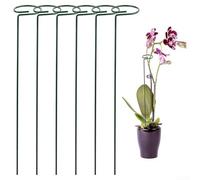 Metal Plant Stakes 6 Pack with Clips Supports For Climbing Plants Including Amaryllis, Orchids, Tomatoes Helps Maintain Plant Structure and Prevent Damage (45cm)