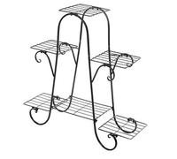Metal Plant Stand Vintage Curved Iron Flower Pot Display Rack For Indoor Outdoor