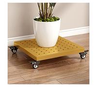 Metal Plant Stand with Wheels Indoor & Outdoor Rolling Plant Cart Flower Pot Base on Wheels (Gold 40cm) - Stylish & Functional Plant Display Solution