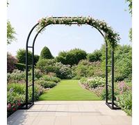 Metal Plant Support for Roses & Vines, 120-240cm Adjustable Garden Arch, Outdoor & Indoor Wedding Decor, Black, W180 x H250 x D40 cm
