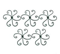 Metal Plant Support Frame Set, 5-Pack for Flowers, Vegetables & Climbing Plants - Anti-Tipping, Sturdy Outdoor Garden Stake with Green/Gold Finish(A Green 14.5cm)