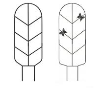 Metal Plant Trellis Iron Butterfly Stand for Climbing Vines Roses 2pcs 4pcs | Black matte finish withstands sun and for rain Artistic butterfly design fits patio or balcony No-tool setup for easy