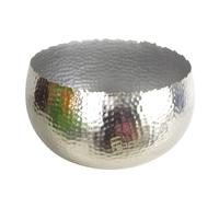 Botanik Silver 32cm Curved Edge Hammered Metal Planter, Silver