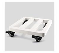 Metal Planter Flower Pot Caddy with Rolling Wheels Plant Potted Stand Square Flower Pot Rack on Rollers Dolly Holder Indoor Outdoor Steel Planter Trolley Casters,White-30cm