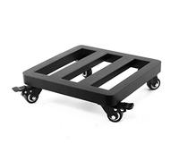 Metal Planter Flower Pot Caddy with Rolling Wheels Plant Potted Stand Square Flower Pot Rack on Rollers Dolly Holder Indoor Outdoor Steel Planter Trolley Casters,Black-30cm
