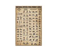 Metal Plaque Ashtanga Vinyasa Yoga Knowledge Wall Art, Print, Poses, Decor, Chakra Poster, Lover Gift Vintage Home Decor 8x12 inch
