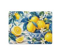 Metal Plaque Lemon Still Life Blue Bowl 30x40cm Home Decor | Refresh a reading nook with decorative tin signs as an easy styling detail.