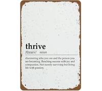 Metal Plaque Thrive Definition Inspirational Decor Office Therapist Art Quote MentalVintage Home 8x12 Inch