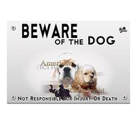Metal plate Beware of the dog American cocker spaniel