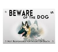 Metal plate Beware of the dog belgian shepherd