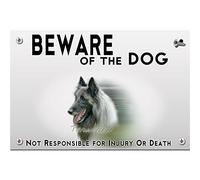 Metal plate Beware of the dog belgian shepherd