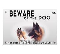 Metal plate Beware of the dog belgian shepherd