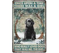 Metal Plate Tin Sign There was A Girl Who Really Loved Dog That was Me Posters Tin Sign Metal Art Holiday Decoration Outdoor Indoor Sign Wall Decoration Room Decor 8x12 Inch