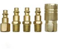 Metal Pneumatic Quick Coupling, 5-piece Connector 1/4npt Female Plug Core Air Pipe Compressor Tool Accessories