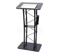 Metal Podium Stand Floor Standing Lectern with Cup Holder Presentat Pulpit for Office School and Event Use 40 x 60 x 120 cm