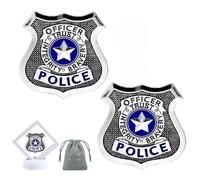 Metal Police Cosplay Badge Pin Brooch, Cowboy Sheriff Deputy Cop Badges for Role Play Props Party Decor Gift for Cosplayers, 1 Count (Pack of 2), Metal, no gemstone