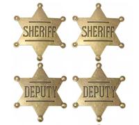 Metal Police Cosplay Badge Pin Brooch, Cowboy Sheriff Deputy Cop Badges for Role Play Props Party Decor Gift for Cosplayers, 1 count, Metal, no gemstone