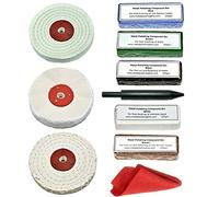 Metal Polishing Buffing Drill Use Kit For Polishing Aluminium Alloys Brass Steel & Stainless Steel 4” x 1/2" Polishing Wheels