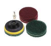 Metal Polishing Cleaning Pads with Shaft, Tile Scrubber Drill Attachment, 6PCS Nylon Fiber Brushes in Red and Green - Eco - Friendly Durable Materials, Scratch - Free Surface Cle