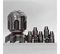 Metal Polyhedral Bullet Dice Set of 7 with Spinning Missile Shaped Cylinder Container-2025 Cyberpunk Style Torpedo Shaped Dice Container for D&D Sci-Fi, War, or Crime Theme Tabletop Games(Silver