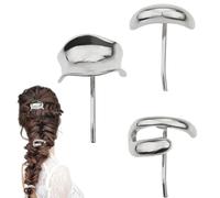 Metal Ponytail Holder Cuff, Fashionable Hair Buckle Cuff, 3 Pony Tail Holder H air Clips, Decorative Me tal Ponytail Hair Cuffs for Women comfortable styling for all-day wear