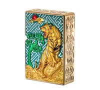 Metal portable flip-top kerosene lighter, windproof soft flame lighter, old-fashioned grinding wheel ignition, suitable for indoor and outdoor use (fuel not included)