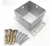 Metal Post Support for Deck Railing, Concrete Base for Wood Fence, Pergola, Porch il, Mailbox Holder - 1 Piece, 105x105 mm, Durable Fixation Solution
