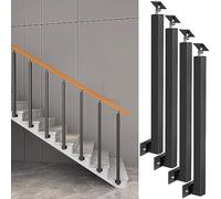 Metal Post Support Pole Bracket - Adjustable Side Bracket for Balcony & Indoor/Outdoor Steps - 4 Pack & Versatile t for Home & Garden Use