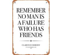Metal Poster - It's A Wonderful Life, Remember No Man Is A Failure Who Has Friends. Wall plaque - 8 X 12 IN Tin Sign