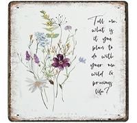 Metal Poster Plaque Mary Oliver Quote Tell Me What is It You Plan to Do with Your One Wild & Precious Life Self Love Art Print Novelty Garage Welding Shop Retro Tin Metal Sign Embossed 12x12 Inch