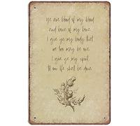Metal Poster Plaque Scottish Wedding Vows Ye are Blood of My Blood and Bone of My Bone Novelty Garage Welding Shop Retro Tin Metal Sign Indoor/Outdoor Home Bar Coffee Kitchen Wall Decor 5.5x8 Inch