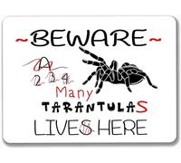 Metal Poster Plaque Tarantula Funny Beware Metal Sign Tin Vintage Metal Tin Signs Home Bar Shop Decorations Coffee Sign Gift 12x8 Inch