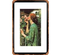 Metal Poster Retro Tin Sign John William Waterhouse The Soul Of The Rose Realism Romantic Artwork Woman Portrait Oil Painting Wall Art Renaissance Art Prints Canvas JW Waterhouse Painting Art Wall