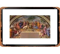 Metal Poster Retro Tin Sign Raphael The Parnassus Fine Art Realism Romantic Artwork Raffaello Prints Biblical Drawings Portrait Painting Wall Art Renaissance Posters Muse Canvas Art Art Wall Decor