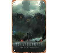 Metal Poster Retro Tin Sign Transformers 4 Age of Extinction Sci Fi Action Movie One Sheet Cool Wall Decor Art Print Poster 8x12 INCH