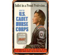Metal Poster Retro Tin Sign WPA War Propaganda Enlist In A Proud Profession Join The US Cadet Nurse Corps Poster 8x12 INCH
