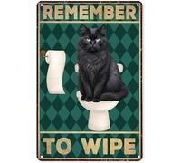 Metal Poster Sign,Remember To Wipe Wall Decor Retro Painting Original Vintage Design Tin Metal Wall Art Print Poster For Home Bedroom Cafe Garage Bar 8x12 Inch