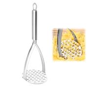 Metal Potato Masher，Stainless Steel Seamless One-Piece Masher for Kitchen Making Fruit & Vegetable Food Puree