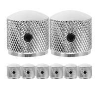 Metal Potentiometer Knob 8pcs for Electric Guitar and Amplifier | Knurled Central Hole Design, Balanced Weighted Form, Brushed Silver Finish, Universal Fit for Rotary Controls