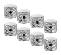 Metal Potentiometer Knob Rotary Control Silver 8pcs | Central Hole, Brushed Silver Finish, Balanced Weighted Design, Precision Fit for Amplifier Use