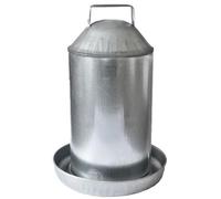Metal Poultry Drinker - Large - Traditional 3 Gallon Water Drinker for Hens Turkey Geese Ducks 13.5 Litre