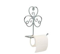 Metal Powder Blue Toilet Roll Holder Towel Holder Hook Clover For Washroom Distressed Finish Wall Mounted (Toilet Roll Holder)