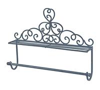 Metal Powder Blue Toilet Roll Holder Towel Holder Hook Clover For Washroom Distressed Finish Wall Mounted (Towel Holder)