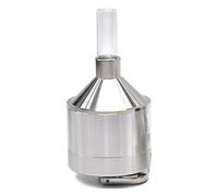 Metal Powder Grinder Hand Mill Funnel with Snuff Glass Bottle for Spices Tea Flower Herb Powder (44MM)