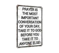 Metal Prayer Sign, Portable Religious Wall, Durabled Rustic Hanging with Inspirational Design, Compact Faith Accessory for Prayer Room Church Home Office Bedroom Corner