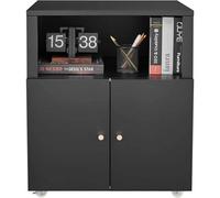 Metal Printer Stand File Cabinet 2-Door Storage Cupboard
