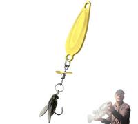 Metal Propeller Fishing Lure for Catching Fish, 3D Bionic Swimming Bait, Fish Attracting Sequin Lure, Fly Fishings Hook, Spinning Blade Bass Trout Soft Baits for All Kinds of Fishing(Gold,M)