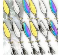 Metal Propeller Fishing Lure for Catching Fish, 3pcs Sequin Lure Fly Hook, Fly Spinning Propeller Metal Sequin Soft Bait with Floating Rotating Tail, for All Kinds of Fish (3g,12PCS)
